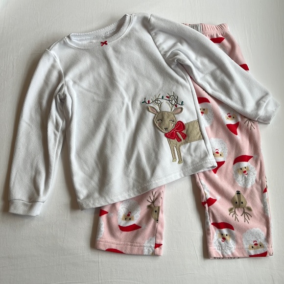 Carter's Reindeer Christmas Pajama Set Girl's Size 4 - Picture 1 of 8